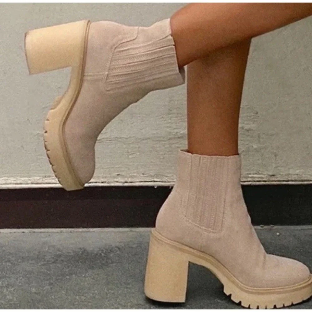 Dolce Vita Caster H2O Dune Suede‎ Leather Boots Waterproof Women's Size 10 New